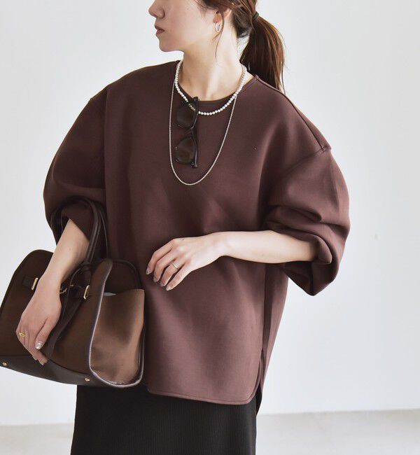 quaranciel「quaranciel:〈洗濯機可能〉ポンチ ボリュームスリーブ ビッグ スウェット プルオーバー」|スウェット・ジャージ|