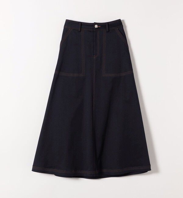 SHIPS any「SHIPS any:〈洗濯機可能〉チノ ステッチ フレア ロング スカート」|フレア|