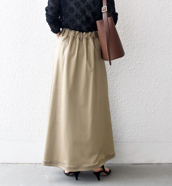 SHIPS any「SHIPS any:〈洗濯機可能〉チノ ステッチ フレア ロング スカート」|フレア|