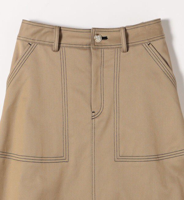 SHIPS any「SHIPS any:〈洗濯機可能〉チノ ステッチ フレア ロング スカート」|フレア|