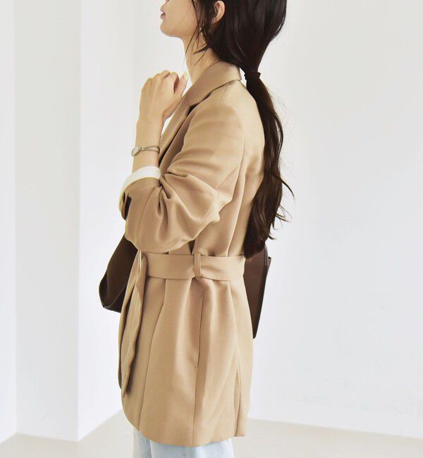 quaranciel「quaranciel:〈洗濯機可能〉ダブルクロス ベルト デザイン 3way テーラード ジャケット」|テーラードジャケット|