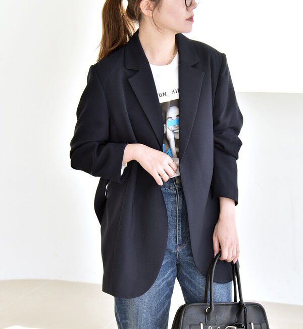 quaranciel「quaranciel:〈洗濯機可能〉ダブルクロス ベルト デザイン 3way テーラード ジャケット」|テーラードジャケット|