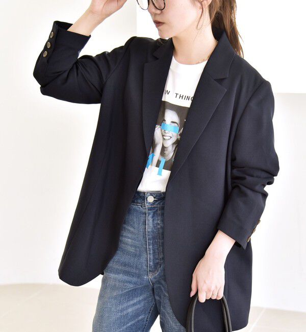 quaranciel「quaranciel:〈洗濯機可能〉ダブルクロス ベルト デザイン 3way テーラード ジャケット」|テーラードジャケット|