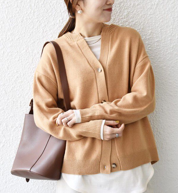 SHIPS any「SHIPS any:〈手洗い可能〉AQUA カシミヤ ミックス スキッパー カーディガン」|カーディガン|