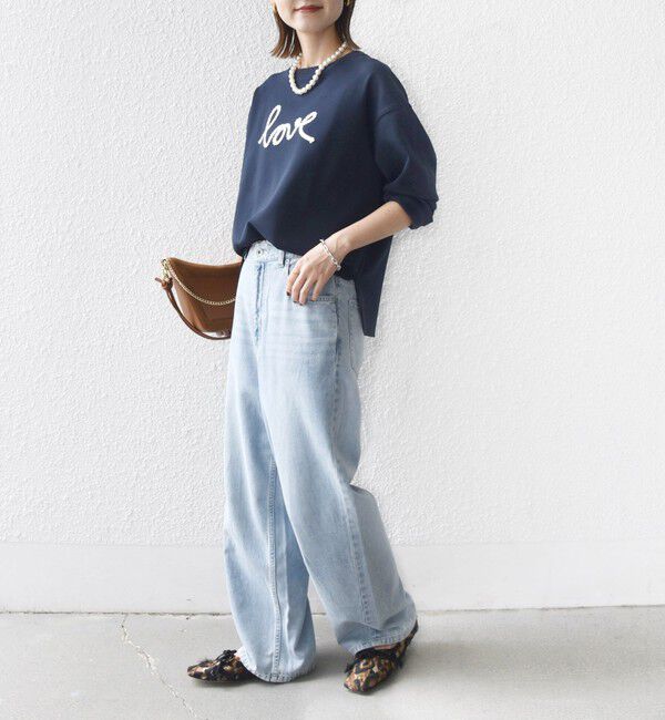 SHIPS for women「【WEB限定】〈手洗い可能〉ファンシー コード 刺繍 ダンボール カットソー」|スウェット・ジャージ|