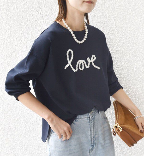 SHIPS for women「【WEB限定】〈手洗い可能〉ファンシー コード 刺繍 ダンボール カットソー」|スウェット・ジャージ|