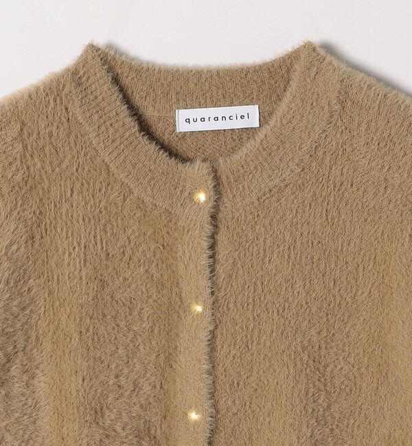 quaranciel「quaranciel:〈手洗い可能〉ファーライク クルーネック スナップ ニット カーディガン」|カーディガン|
