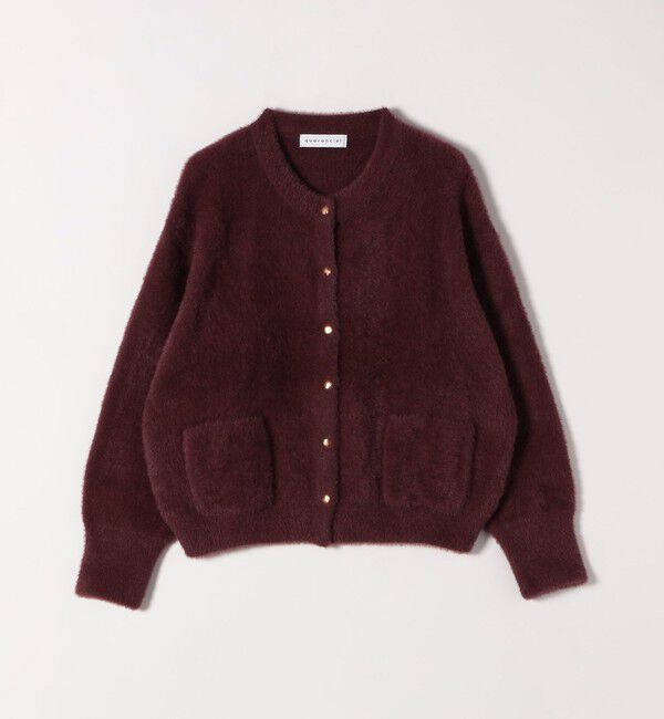 quaranciel「quaranciel:〈手洗い可能〉ファーライク クルーネック スナップ ニット カーディガン」|カーディガン|