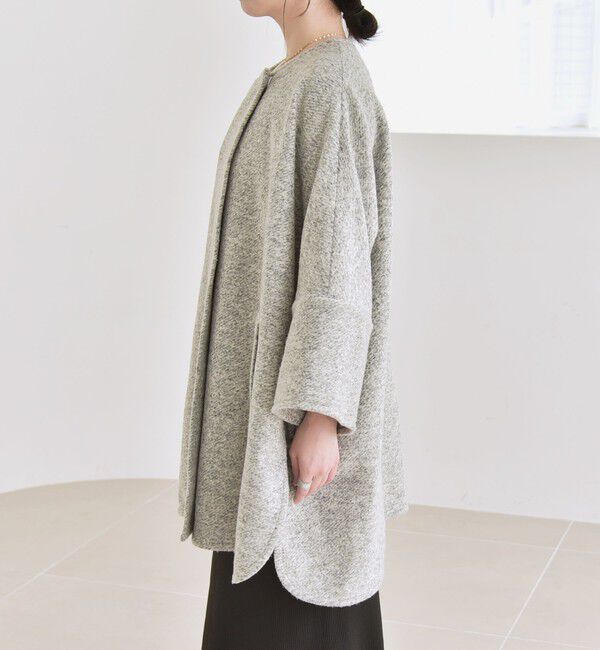 quaranciel「quaranciel: スライバー ウール ミックス クルーネック コート」|ノーカラーコート|