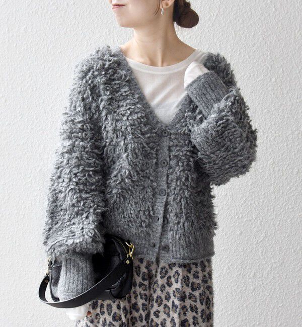 SHIPS any「SHIPS any: ループ ニット Vネック ショート カーディガン」|カーディガン|