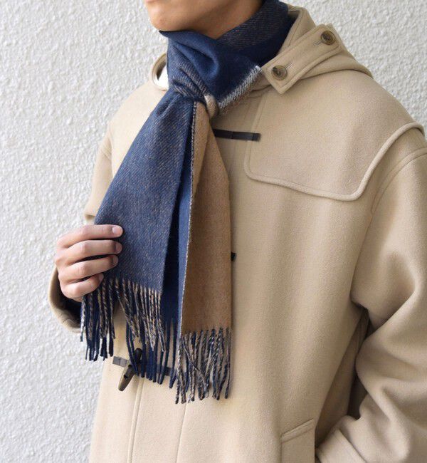 SHIPS any「SHIPS any: サープラスヤーン ウール カシミヤ リバーシブル パネル マフラー◇」|マフラー|