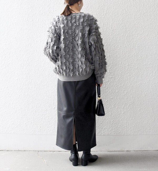 SHIPS any「SHIPS any:〈手洗い可能〉フリンジ デザイン ニット プルオーバー」|ニット・セーター|