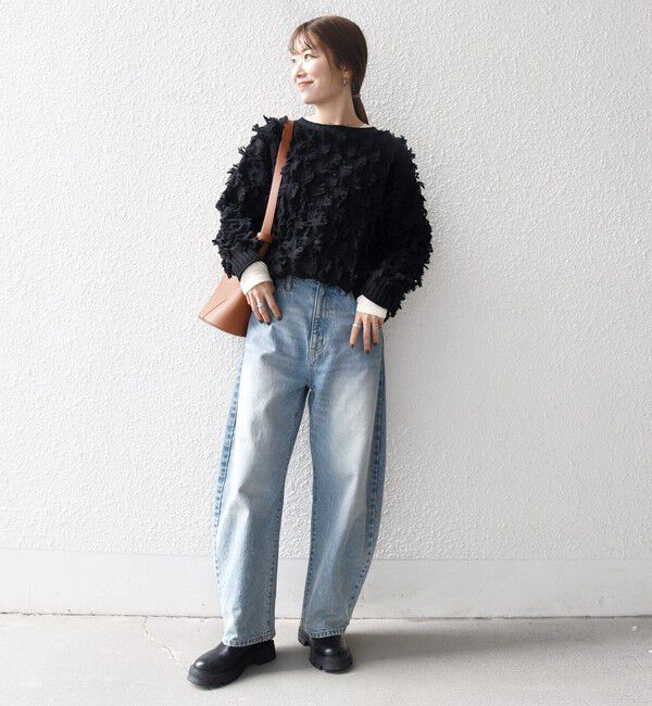 SHIPS any「SHIPS any:〈手洗い可能〉フリンジ デザイン ニット プルオーバー」|ニット・セーター|