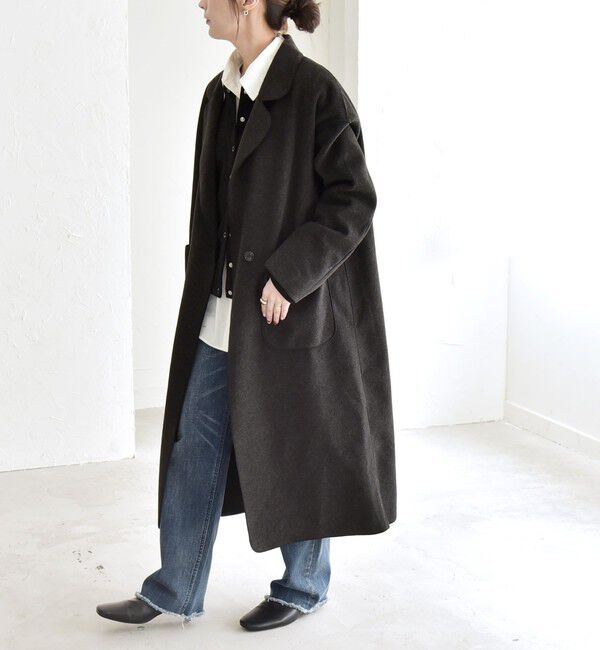 quaranciel「quaranciel: ダブル パイル ニット ロング チェスター コート」|チェスターコート|
