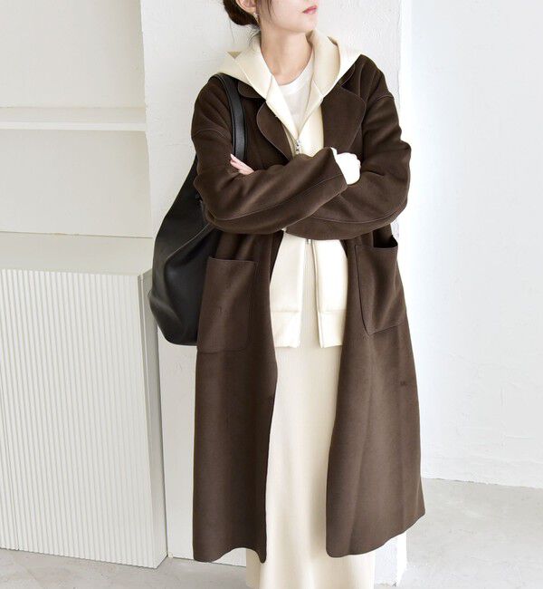 quaranciel「quaranciel: ダブル パイル ニット ロング チェスター コート」|チェスターコート|