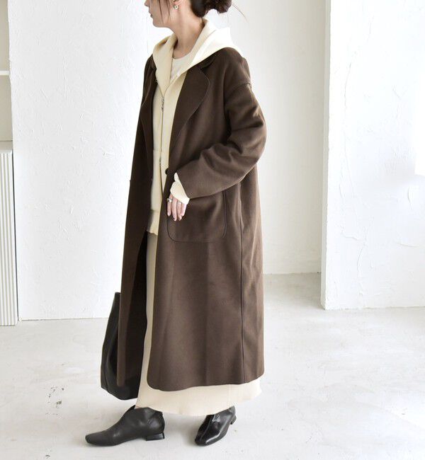 quaranciel「quaranciel: ダブル パイル ニット ロング チェスター コート」|チェスターコート|