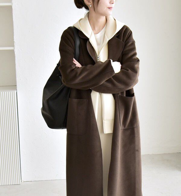 quaranciel「quaranciel: ダブル パイル ニット ロング チェスター コート」|チェスターコート|