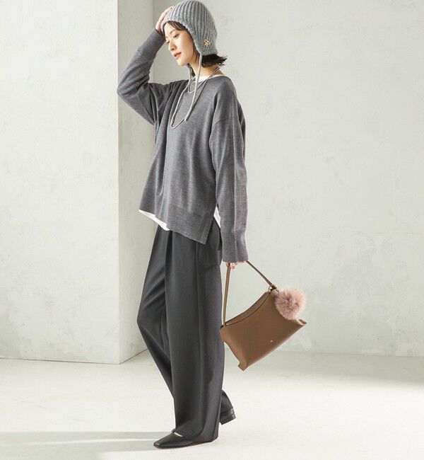 SHIPS for women「perah: ブローチ 付 イヤー フラップ ラメ ニット キャップ」|ニット帽|