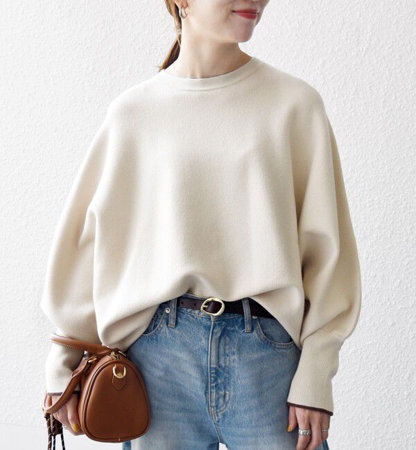 SHIPS any「SHIPS any:〈手洗い可能〉ダブルフェイス ボリュームスリーブ ニット プルオーバー」|ニット・セーター|