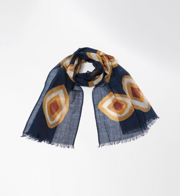 SHIPS「MARCEL LASSANCE: PRINT STOLE」|ストール|ネイビー
