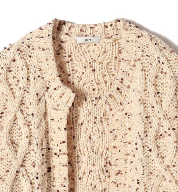 SHIPS for women「【WEB限定】〈手洗い可能〉ネップヤーン ケーブル ニット カーディガン」|カーディガン|