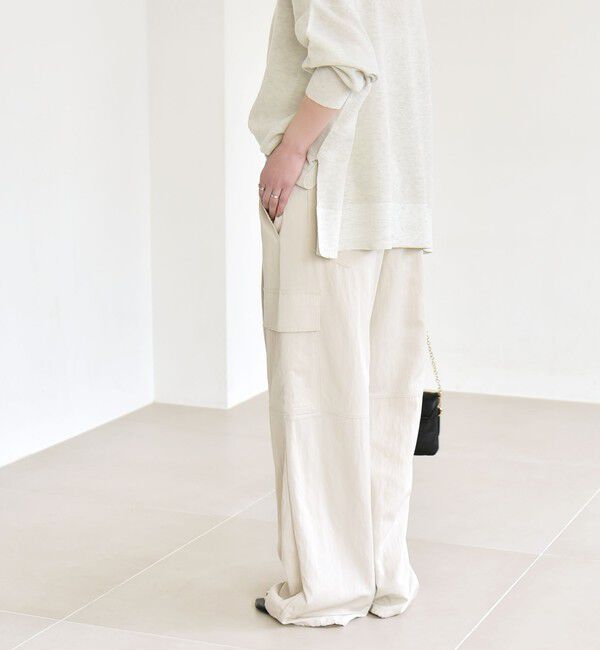 quaranciel「quaranciel:〈洗濯機可能〉ツイル ワイド イージー カーゴ パンツ」|カーゴ|