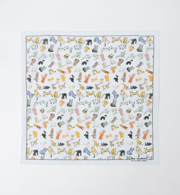 SHIPS「【City Ambient Products別注】Ben Lenovitz: ハンカチーフ」|ハンカチ|ホワイト系