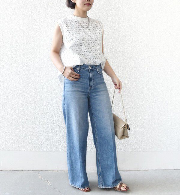 SHIPS for women「《予約》〈手洗い可能〉アイレット ノースリーブ フレア プルオーバー」|Tシャツ・カットソー|