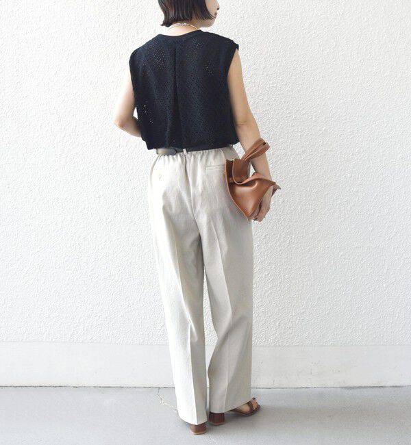 SHIPS for women「《予約》〈手洗い可能〉アイレット ノースリーブ フレア プルオーバー」|Tシャツ・カットソー|