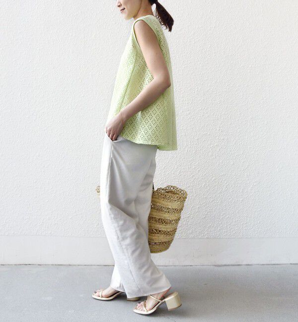 SHIPS for women「《予約》〈手洗い可能〉アイレット ノースリーブ フレア プルオーバー」|Tシャツ・カットソー|