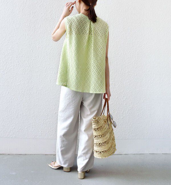 SHIPS for women「《予約》〈手洗い可能〉アイレット ノースリーブ フレア プルオーバー」|Tシャツ・カットソー|