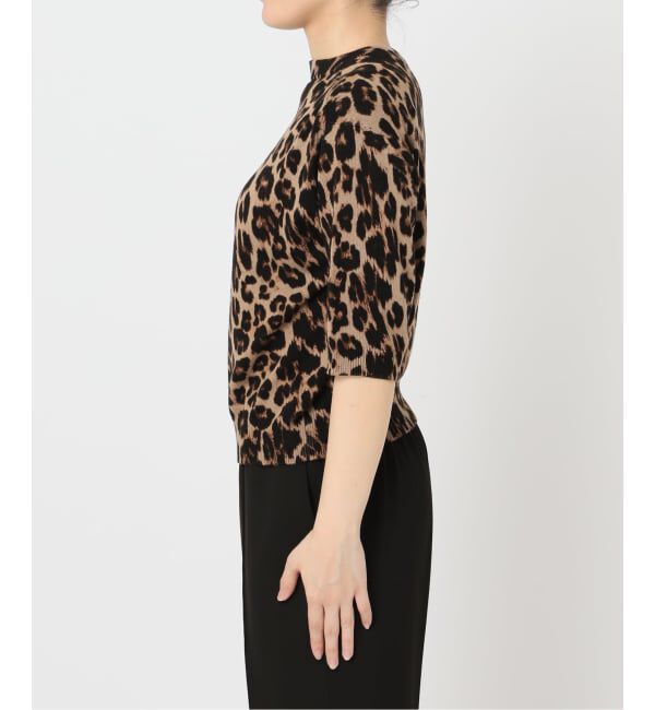 OUTDOOR PRODUCTS Usual Things「レオパード プリントクルーネックカーディガン」|ニット・セーター|