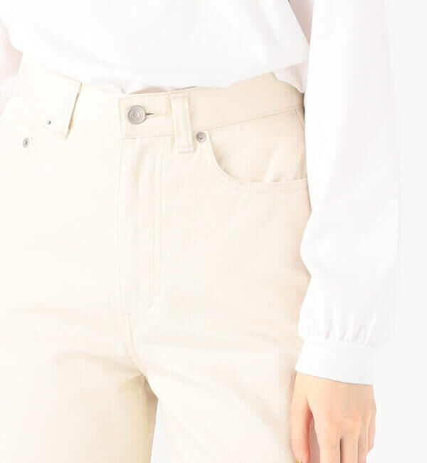 MACPHEE「コットンホワイトデニム セミワイドパンツ」|デニム|