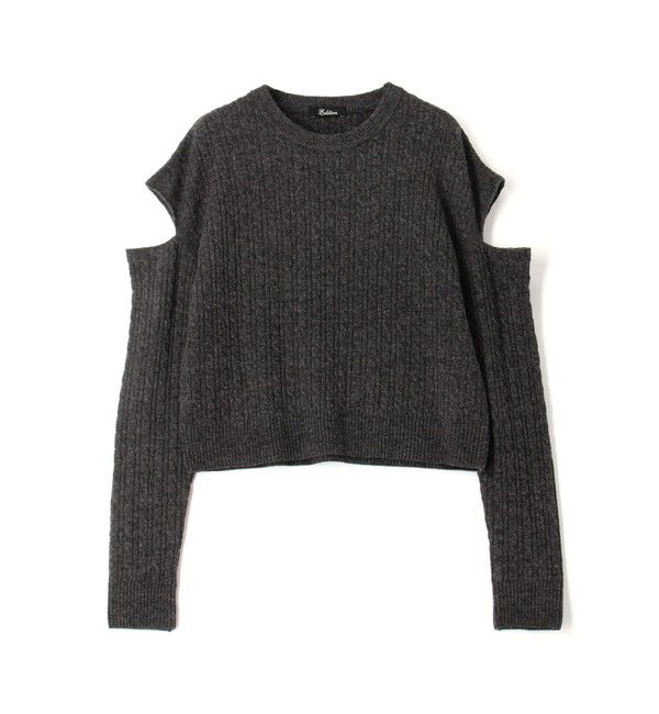 Edition「スリットスリーブケーブルニットプルオーバー」|ニット・セーター|17 チャコールグレー