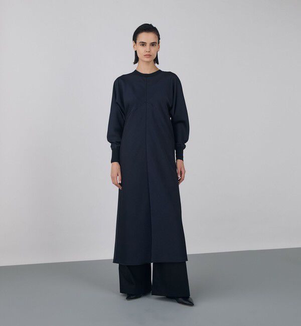 DES PRES「サテンジョーゼット クルーネックワンピース」|ワンピース|