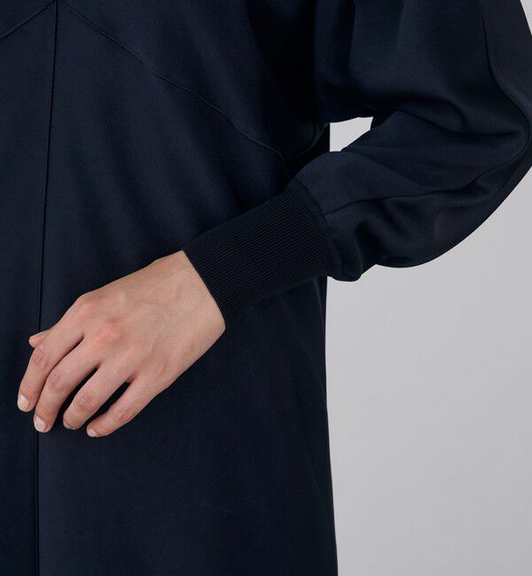 DES PRES「サテンジョーゼット クルーネックワンピース」|ワンピース|