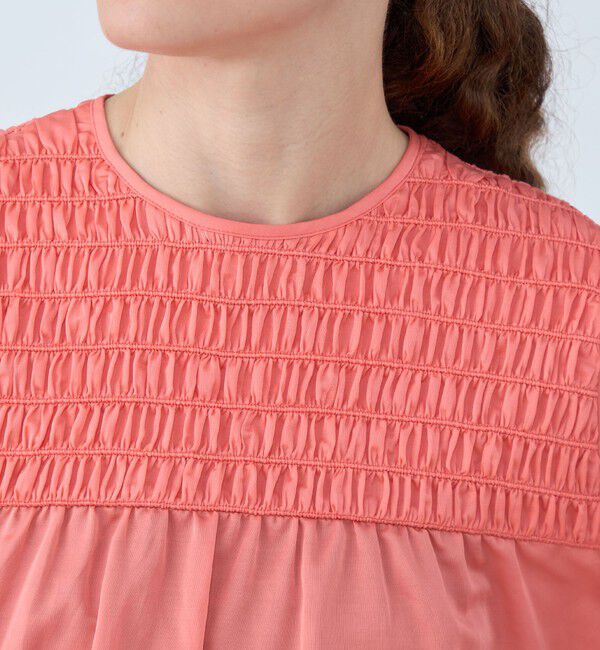 Ballsey「コットンシルクサテン シャーリングブラウス」|シャツ・ブラウス|