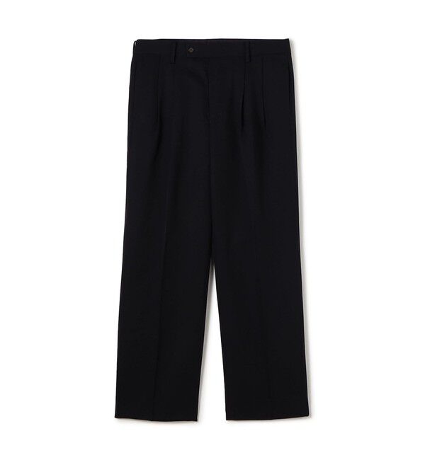 TOMORROWLAND MENS「ハルトツイル 2タックワイドストレートパンツ」|スラックス|69 ネイビー