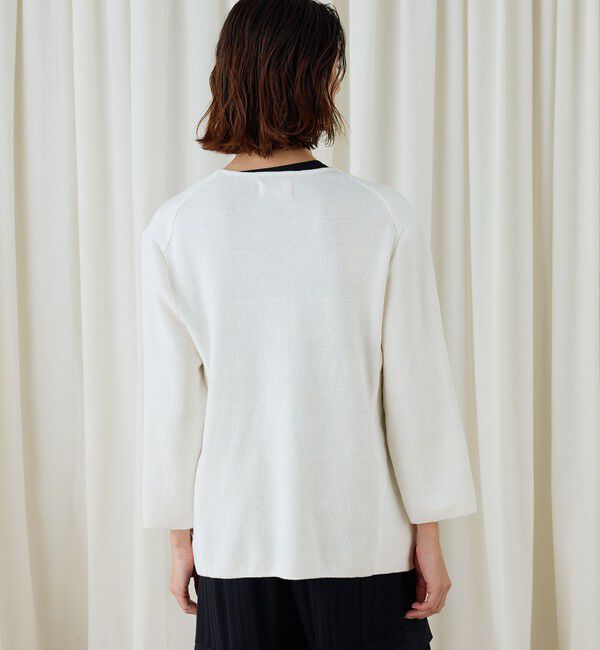 DES PRES「ファブリックコンビ Vカラージャケット」|ノーカラージャケット|