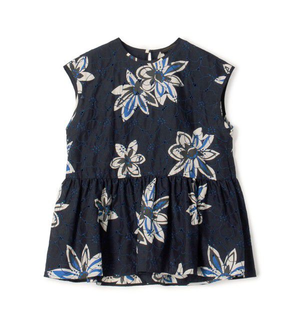 TOMORROWLAND collection「アイレットプルメリア ペプラムブラウス」|シャツ・ブラウス|68 ネイビー系