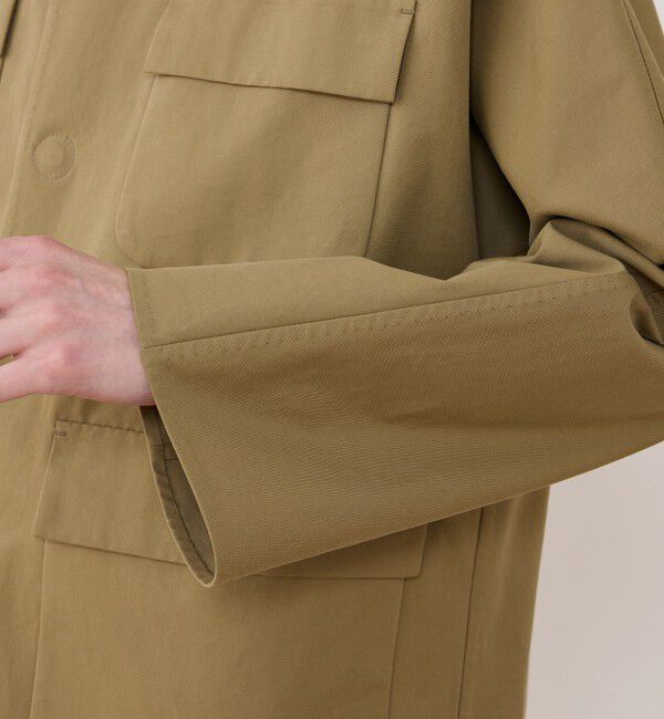 GALERIE VIE「モイストコットン リラックスフィットジャケット」|ノーカラージャケット|