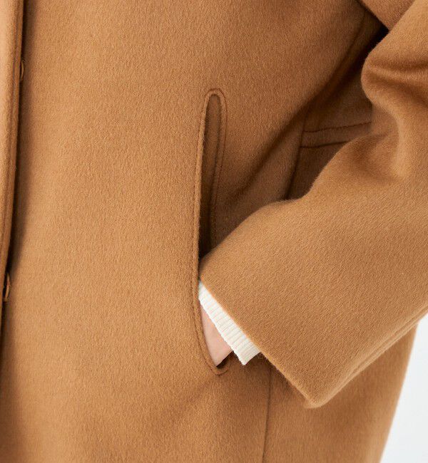 Ballsey「ウールカシミヤビーバー ショートコクーンコート」|ノーカラーコート|