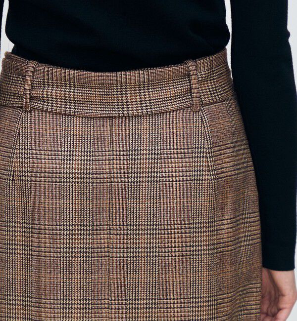 TOMORROWLAND collection「シックバーガンディー アシンメトリータックスカート」|タイト|