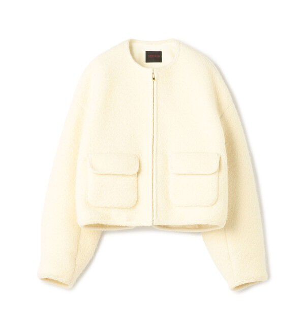 TOMORROWLAND collection「シープニット ジップアップブルゾン」|ブルゾン・スタジャン|11 ホワイト