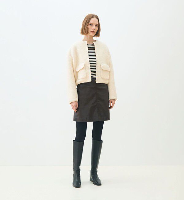 TOMORROWLAND collection「シープニット ジップアップブルゾン」|ブルゾン・スタジャン|