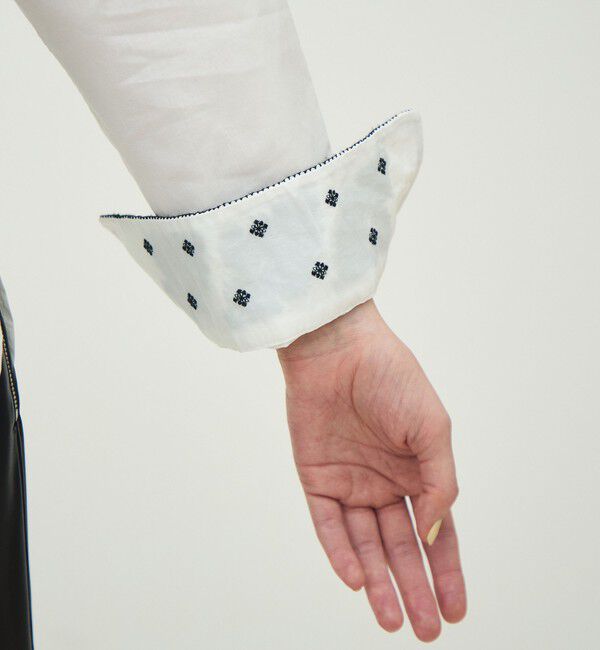 MACPHEE「リーフエンブロイダリー レギュラーカラーシャツ」|シャツ・ブラウス|