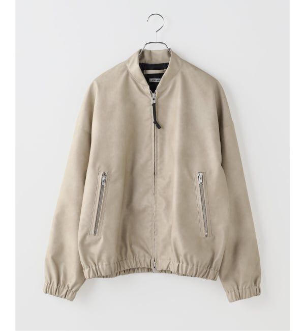 JOINT WORKS「フェイクレザー スタンドブルゾン /  FAUX LEATHER STAND BLOUSON」|ライダースジャケット|ナチュラル