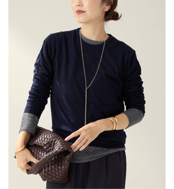 Plage「CU WO Fine Knit New プルオーバー」|ニット・セーター|ネイビー