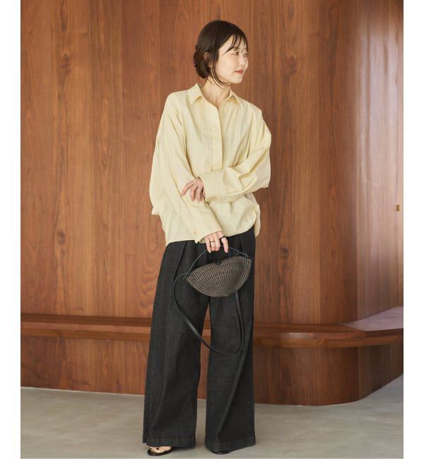 Plage「linen mix tuck デニムパンツ」|デニム|