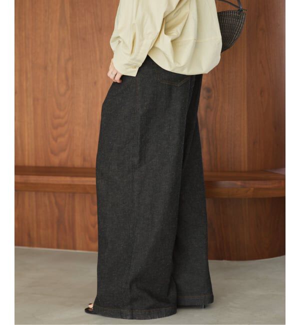 Plage「linen mix tuck デニムパンツ」|デニム|